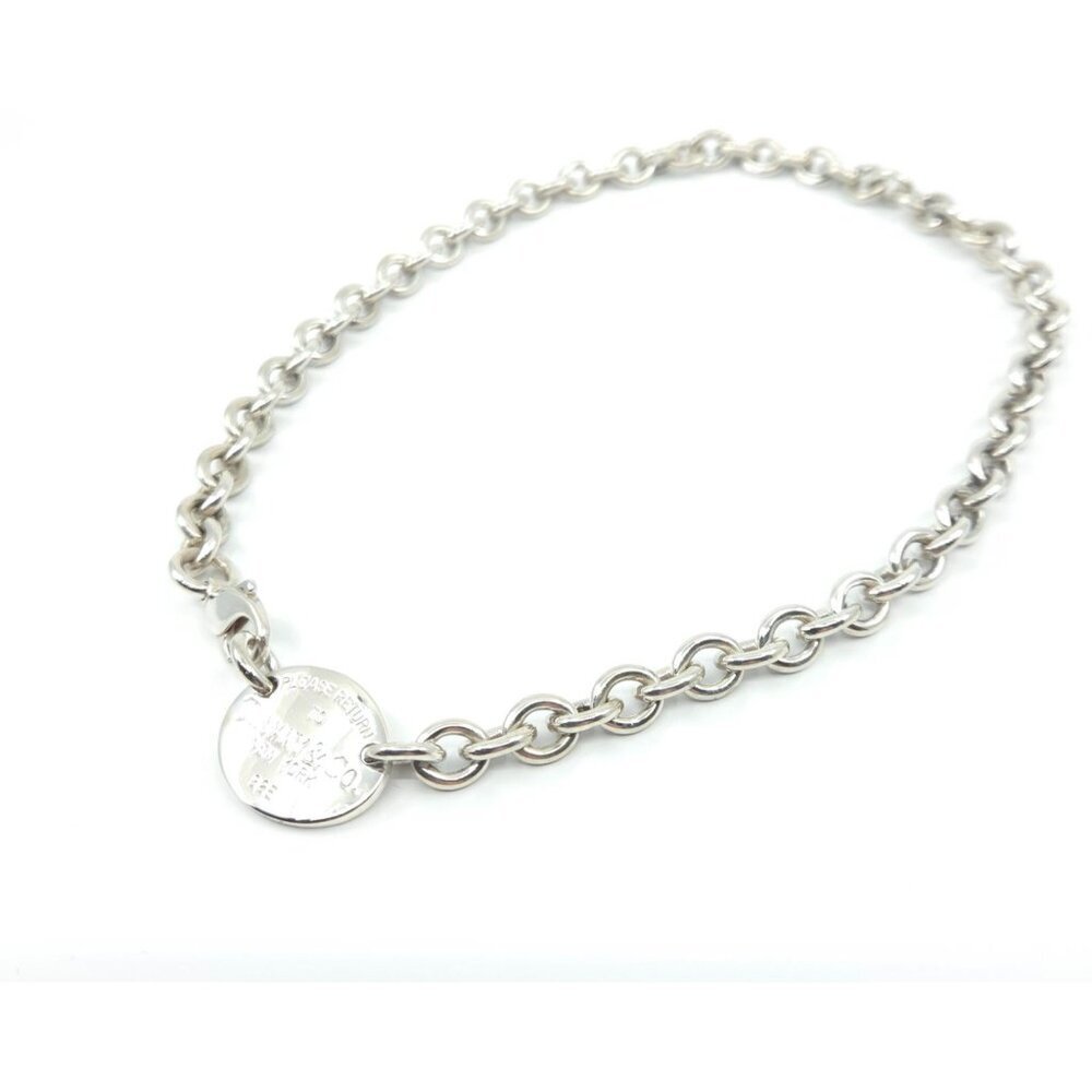 Tiffany & Co Sterling Silver Return to Tiffany Oval Tag Link Necklace 16" - Picture 4 of 12